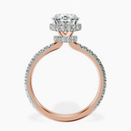 2.06 ct. oval Cleopatra Ring in 10kt rose gold side right image one