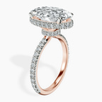 14kt Rose Gold Cleopatra Halo Lab Diamond Ring standing product image one