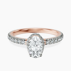 14kt Rose Gold Cleopatra Halo Lab Diamond Ring front image