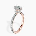 14kt Rose Gold Cleopatra Halo Lab Diamond Ring standing product image one