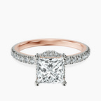 14kt Rose Gold Cleopatra Halo Lab Diamond Ring front image