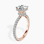 14kt Rose Gold Cleopatra Halo Lab Diamond Ring standing product image one