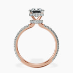 14kt Rose Gold Cleopatra Halo Lab Diamond Ring side right image one