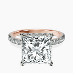 18kt Rose Gold Cleopatra Halo Lab Diamond Ring front image