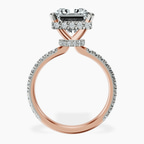 18kt Rose Gold Cleopatra Halo Lab Diamond Ring side right image one