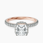 14kt Rose Gold Cleopatra Halo Lab Diamond Ring front image