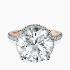 14kt Rose Gold Cleopatra Halo Lab Diamond Ring front image