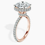 14kt Rose Gold Cleopatra Halo Lab Diamond Ring standing product image one