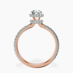 10kt Rose Gold Cleopatra Halo Lab Diamond Ring side right image one