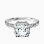 Platinum Cleopatra Halo Lab Diamond Ring front image