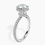 Platinum Cleopatra Halo Lab Diamond Ring standing product image one