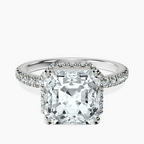 Platinum Cleopatra Halo Lab Diamond Ring front image