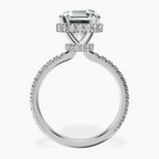 Platinum Cleopatra Halo Lab Diamond Ring side right image one