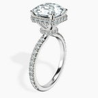 Platinum Cleopatra Halo Lab Diamond Ring standing product image one