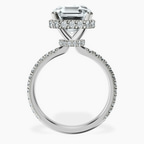 Platinum Cleopatra Halo Lab Diamond Ring side right image one