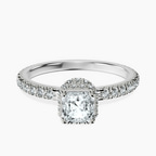 Platinum Cleopatra Halo Lab Diamond Ring front image