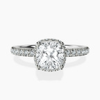 Platinum Cleopatra Halo Lab Diamond Ring front image