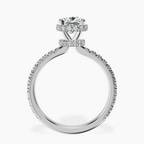 Platinum Cleopatra Halo Lab Diamond Ring side right image one