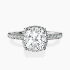Platinum Cleopatra Halo Lab Diamond Ring front image