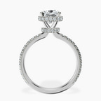 Platinum Cleopatra Halo Lab Diamond Ring side right image one