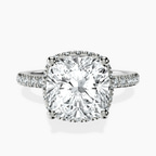 Platinum Cleopatra Halo Lab Diamond Ring front image