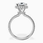 Platinum Cleopatra Halo Lab Diamond Ring side right image one