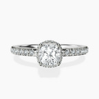 Platinum Cleopatra Halo Lab Diamond Ring front image