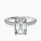 Platinum Cleopatra Halo Lab Diamond Ring front image