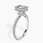 Platinum Cleopatra Halo Lab Diamond Ring standing product image one
