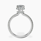 Platinum Cleopatra Halo Lab Diamond Ring side right image one