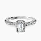 Platinum Cleopatra Halo Lab Diamond Ring front image