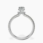 Platinum Cleopatra Halo Lab Diamond Ring side right image one
