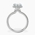 Platinum Cleopatra Halo Lab Diamond Ring side right image one