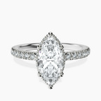 Platinum Cleopatra Halo Lab Diamond Ring front image