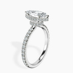 Platinum Cleopatra Halo Lab Diamond Ring standing product image one
