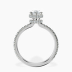 Platinum Cleopatra Halo Lab Diamond Ring side right image one