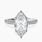 Platinum Cleopatra Halo Lab Diamond Ring front image