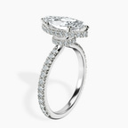 Platinum Cleopatra Halo Lab Diamond Ring standing product image one
