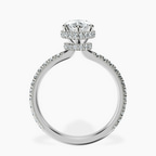 Platinum Cleopatra Halo Lab Diamond Ring side right image one
