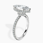 Platinum Cleopatra Halo Lab Diamond Ring standing product image one