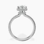 Platinum Cleopatra Halo Lab Diamond Ring side right image one