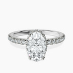 Platinum Cleopatra Halo Lab Diamond Ring front image