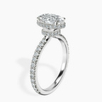1.13 ct. oval Cleopatra Ring in 10kt white gold standing product image one