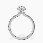 1.13 ct. oval Cleopatra Ring in 10kt white gold side right image one
