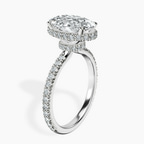 2.99 ct. oval Cleopatra Ring in 18kt white gold standing product image one
