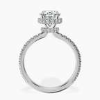 2.99 ct. oval Cleopatra Ring in 18kt white gold side right image one