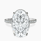 Platinum Cleopatra Halo Lab Diamond Ring front image