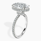 Platinum Cleopatra Halo Lab Diamond Ring standing product image one