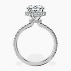 Platinum Cleopatra Halo Lab Diamond Ring side right image one