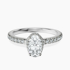 Platinum Cleopatra Halo Lab Diamond Ring front image